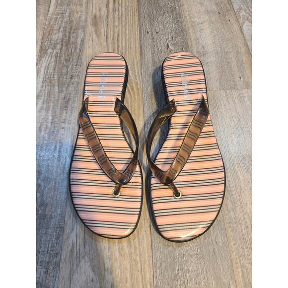 Michelle D size 7 womens striped heeled sandals - Picture 3 of 10